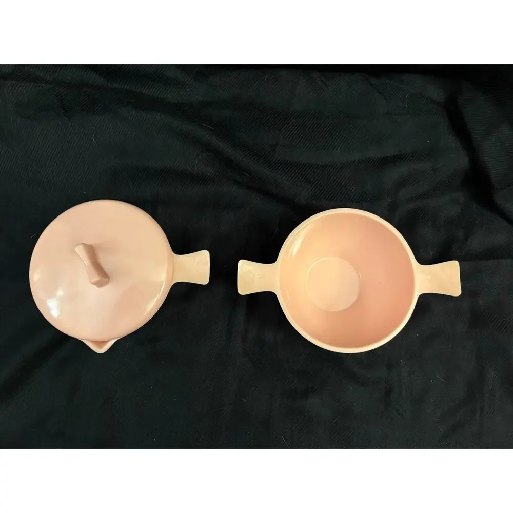 Vintage Pink Melamine Cream & Sugar Lid USA Bar Accessories MCM
